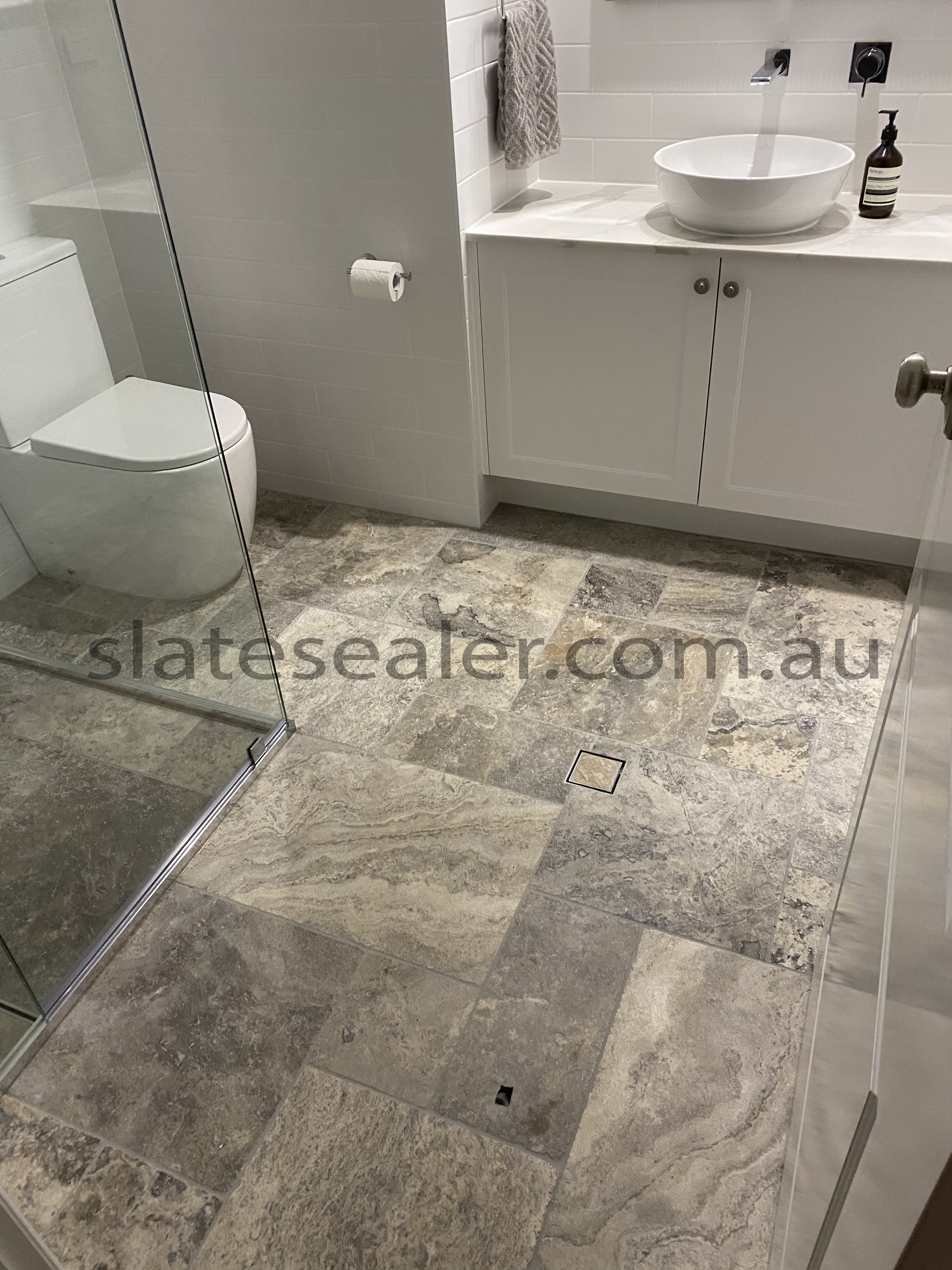  Kensington Black Slatestone Shower Cubicle After Cleaning and sealing