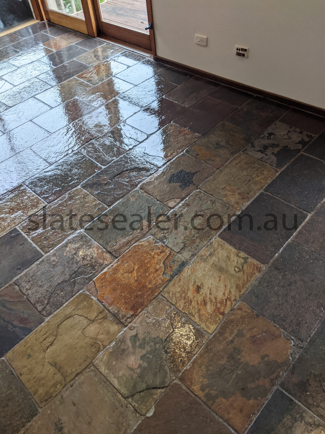 Slatestone Tiles After Cleaning and Sealing