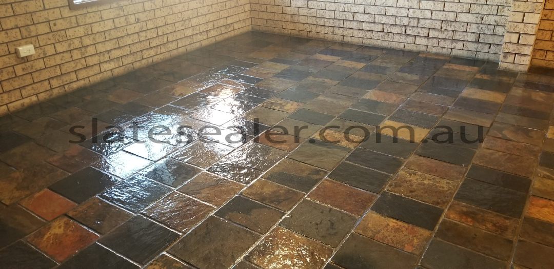  Kingston A man cleans a beautiful Slatestone floor using advanced machine