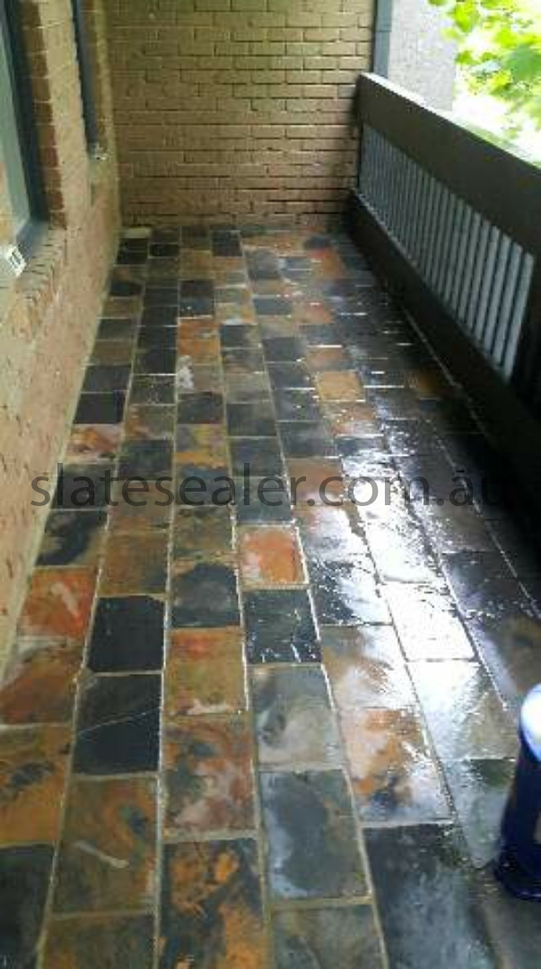  Mount Pleasant black Slatestone patio test clean